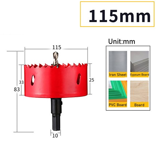Bi metal Hole Saw 20mm-200mm Drill Bit Arbor Pilot Hole Saw Metal Wood Plastic - Picture 35 of 51