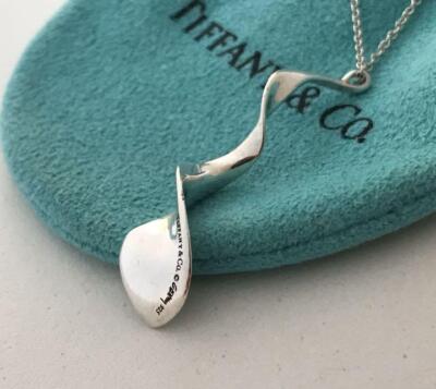 Tiffany & Co. Frank Gehry Orchid Drop Necklace Silver Engraved