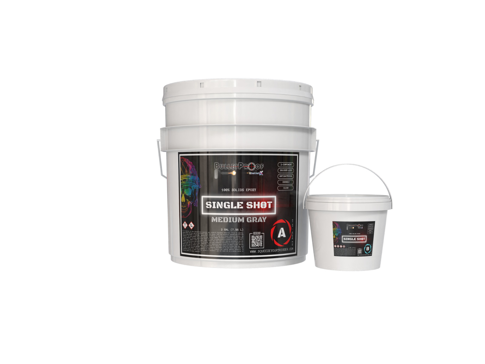 Bulletproof Single Shot 100% Solids Epoxy Garage Floor Kit Medium Gray 3 Gallon