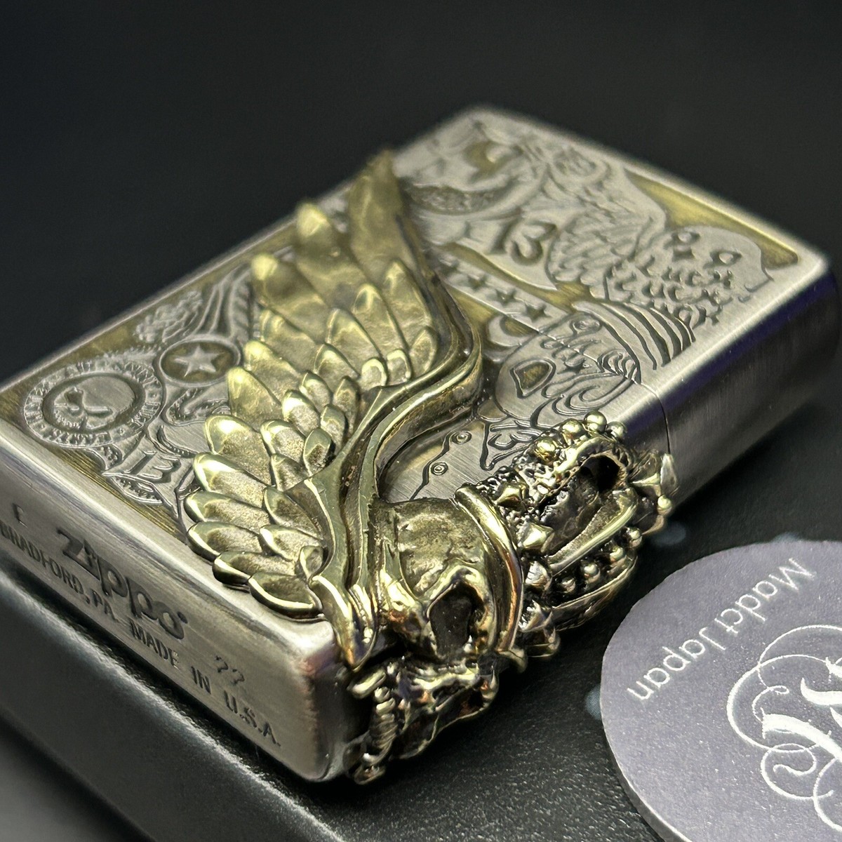 Zippo Lighter Fortune Head Lucky Owl Crown Skull 3 Sided Zippo Lighter Fortune Head Lucky Owl Crown Skull 3 Sided