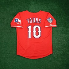 Michael Young 2010 Texas Rangers World Series Men's Alt Red Jersey (S-3XL)