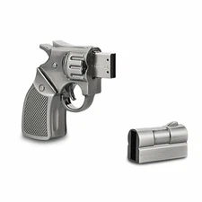 16G 32G 64G Metal Revolver Gun Model USB 2.0 Flash Drive Memory Stick Pen Drive