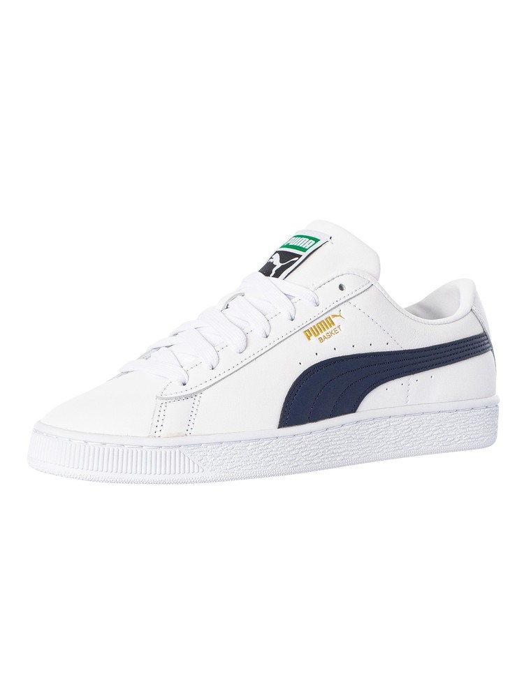 Puma Basket Classic White Leather Mens Sneakers