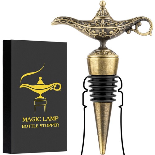 Lampada Magica Tappo Vino Stile Vintage Aladino Tema Accessorio Idea Bomboniera Matrimonio - Foto 6 di 17