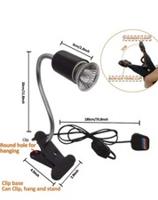 Reptile Heat Lamp Turtle Lizard Spider Adjustable Basking Heating Lamp with Clip