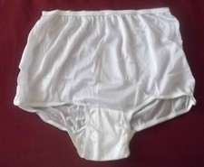 LOT 4 NYLON BRIEFS PANTIES WHITE, COTTON CROTCH PANTY SIZE 13