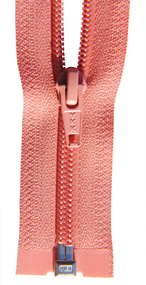 YKK 1 Way Zipper Lampo Plastic Spiral 5MM Salmon Rosso 20 - 100CM