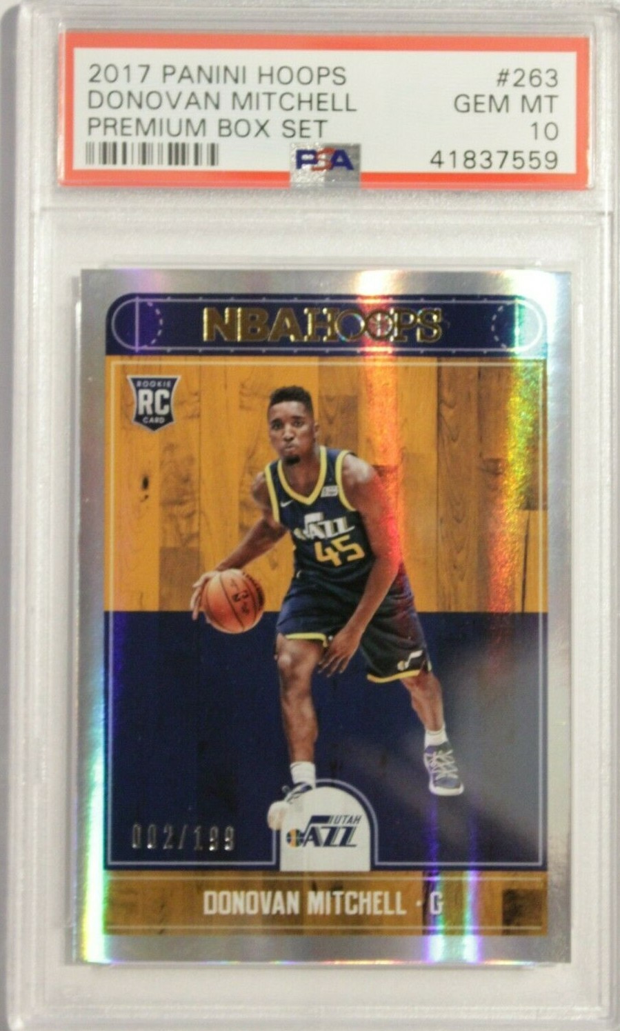 2017 Panini Hoops Donovan Mitchell Premium Box Set #263 ROOKIE /199 PSA 10 POP 6