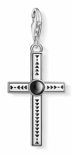 Thomas Sabo Brand New Cross Onyx Black Charm CC1678 925 Sterling Silver