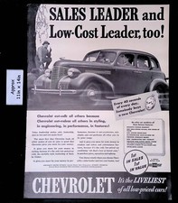 1939 Chevrolet Master De Luxe Model Sales Low-cost Leader Print Ad 46795