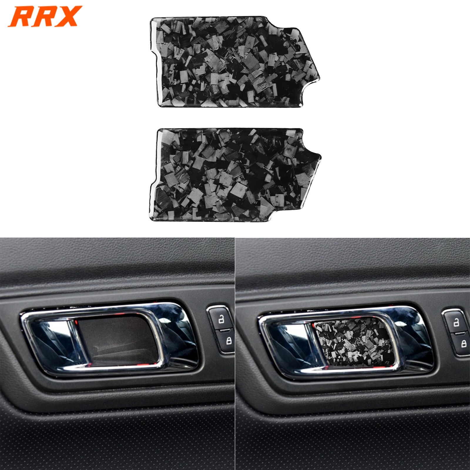 Forged Carbon Fiber Interior Door Handle Bowl Cover For Ford Mustang GT 2015-23