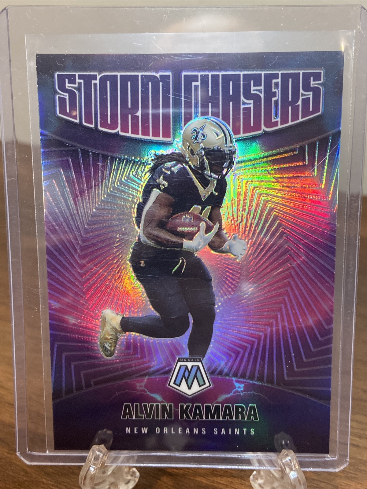 2021 Panini Mosaic Football Alvin Kamara Storm Chasers SC-9 SSP Insert Saints