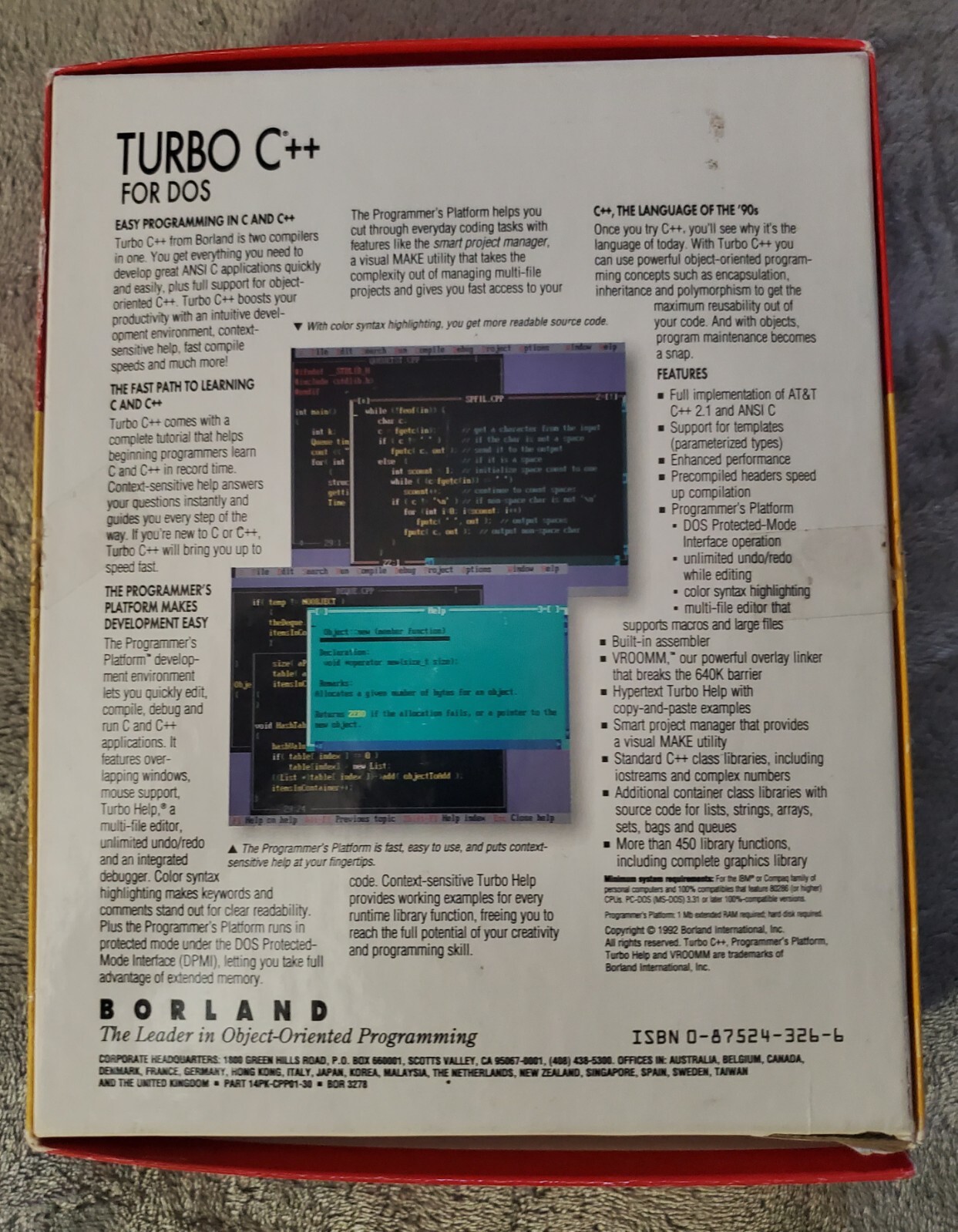 WinWorld: Borland Turbo C++ 3.x (DOS)