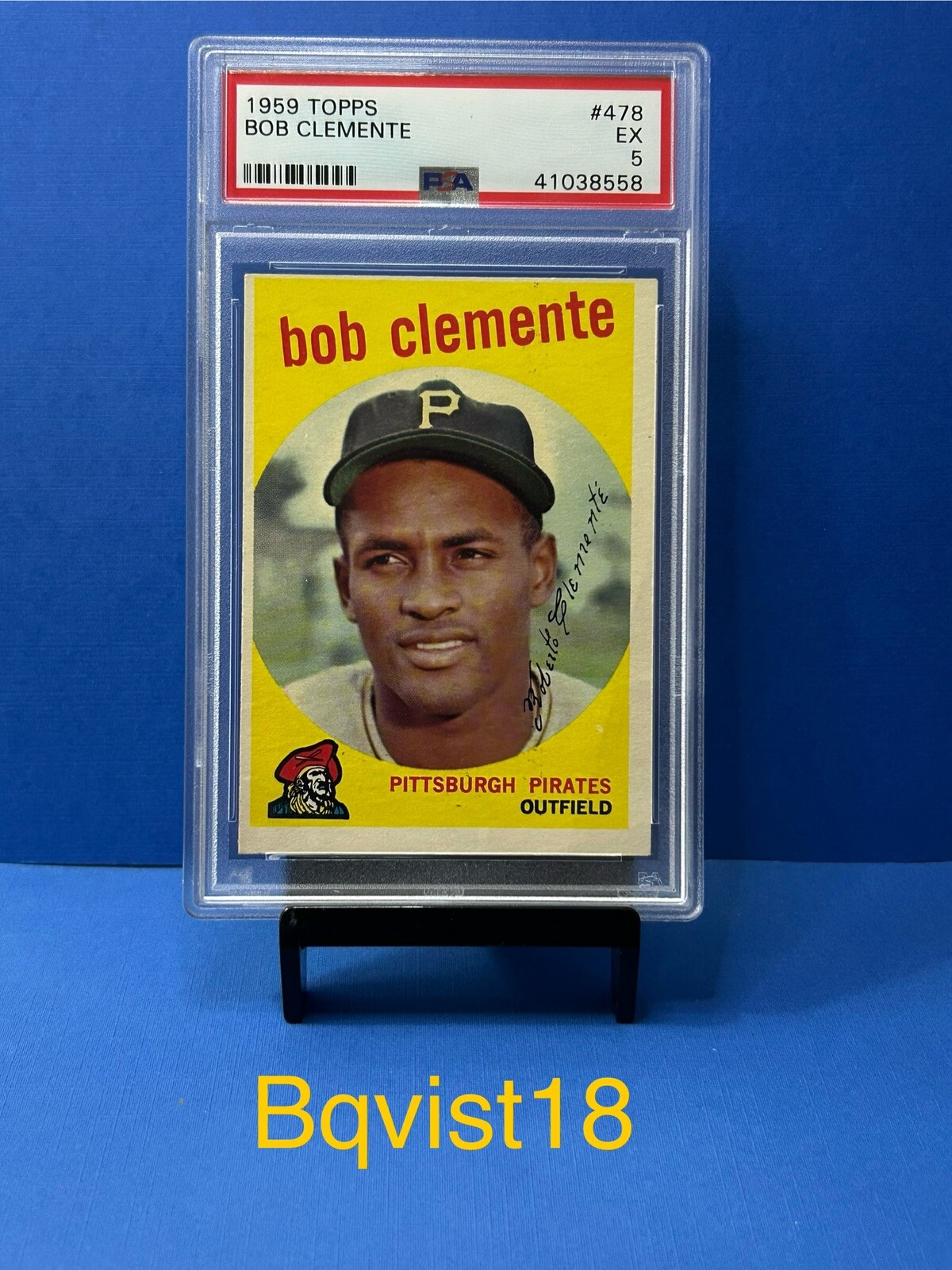 1959 TOPPS  #478 BOB CLEMENTE PSA 5 INV 981065