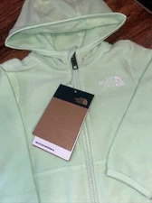 North Face full zip fleece hoodie w/protective closure to accommodate zipper top