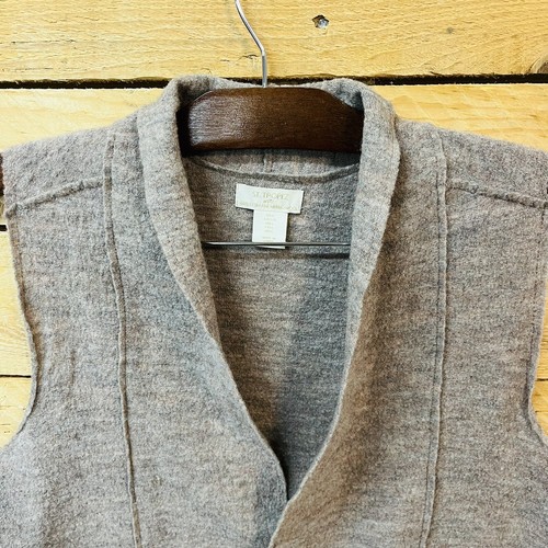 Cárdigan St Tropez West Grande Marrón Tostado Lana Merino Lagenlook Suéter Sin Mangas - Imagen 2 de 9