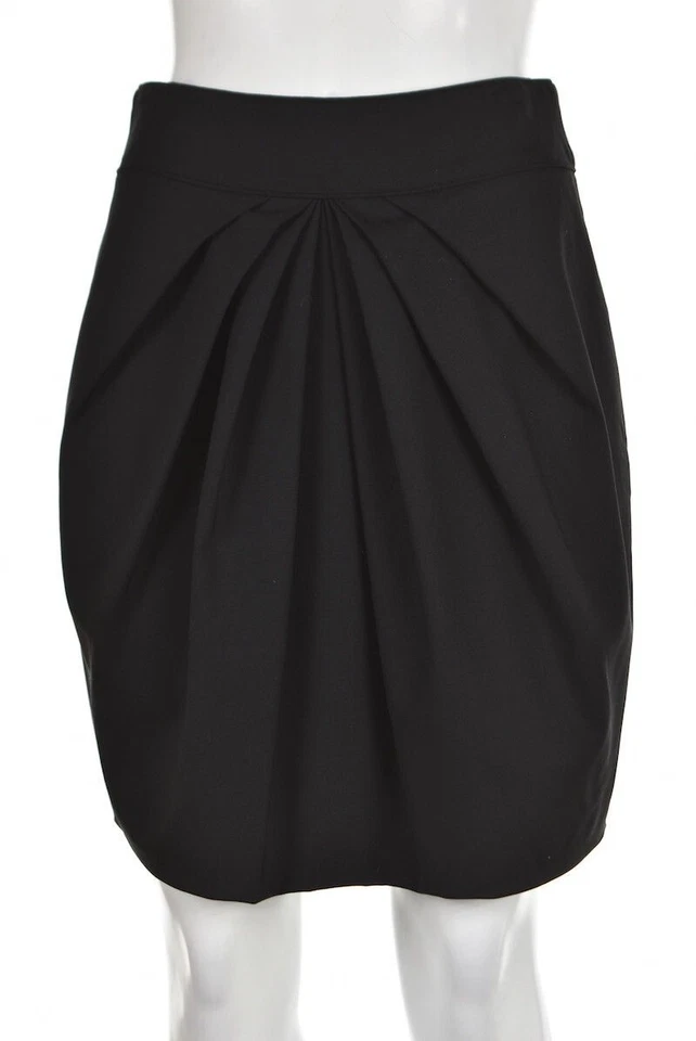 Catherine Malandrino Womens Skirt Size 2 Black Pencil Wool Above Knee Career