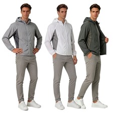 Men Jacket Zipper Top Soft Hoodie Lightweight Sweatshirt Party Pullover Running