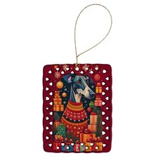 Greyhound Holiday Christmas Porcelain Ornament DAC3101CO2