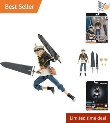 Asta Figure 6.5-Inch Poseable Anime Character with Swappable Faces Swords