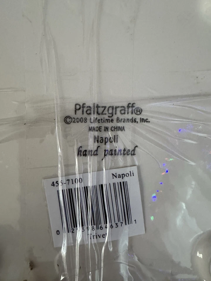 Lot Of Pfaltzgraff Napoli 4 Hot Plate Trivet  Square & Serving Plate 2008 Floral - Image 4 of 4