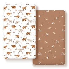 Stretchy Ultra Soft Jersey Knit Fitted Crib Sheets Set 2 Pack, Fit All Standa...