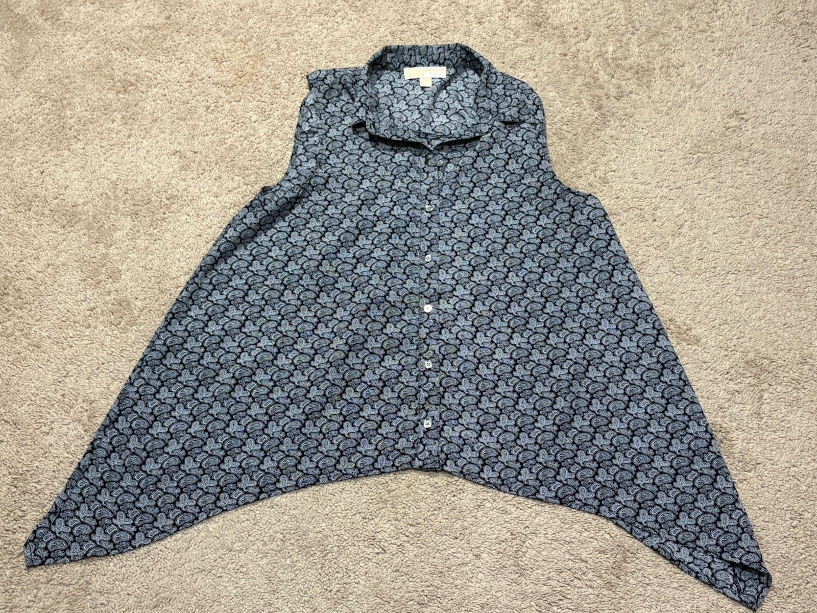 Michael Kors Womens Shirt Size Large Multicolor Print Lightweight Dressy Flowy
