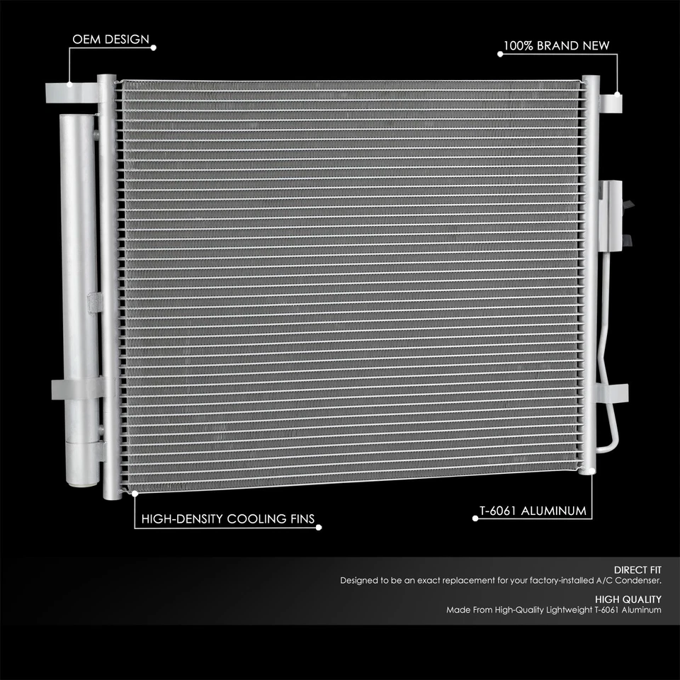 Condensador de aire acondicionado delantero de aluminio estilo fábrica deportivo Hyundai Santa Fe 2014-2018 Foto 2 de 4