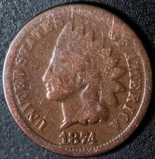 1874 INDIAN HEAD CENT