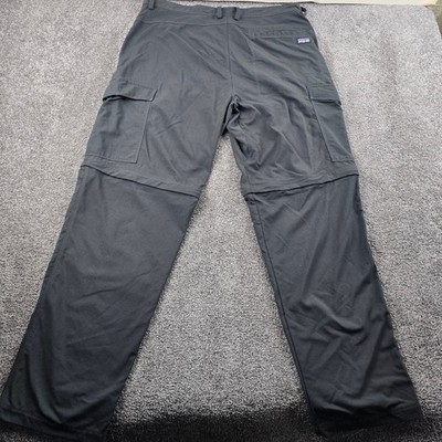 Patagonia Convertible Cargo Pants Mens 36 Dark Black Hiking Zip Off Trekking