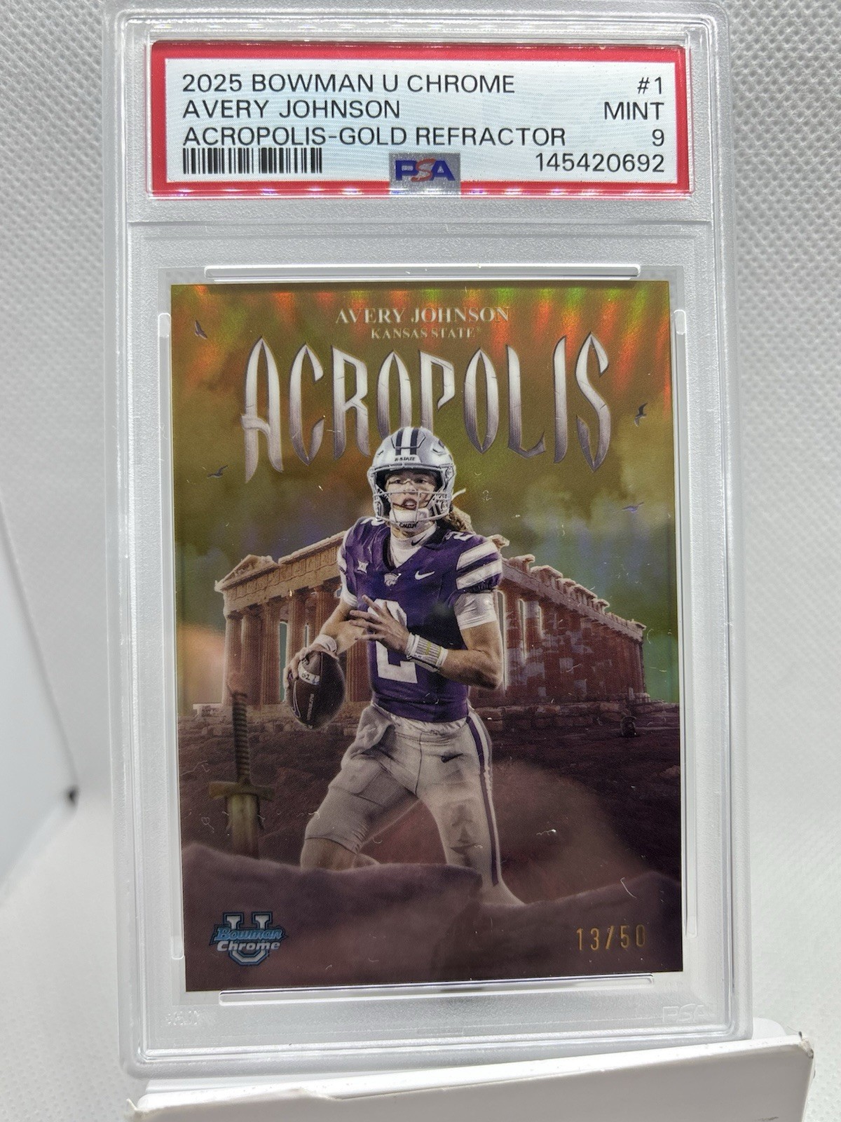 Avery Johnson 2025 Bowman Chrome U Gold Acropolis Insert 6/50 #A-1 PSA 9