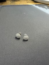 Męskie srebrne kolczyki klaster z przezroczystymi okrągłymi kamieniami moissanit 