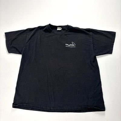 Vintage MYSQL Shirt Black Sz XL Tech Website Software Patents Database