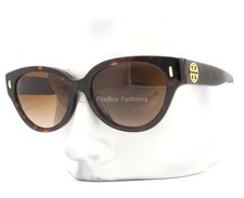 Tory Burch Sunglasses TY 7168U 1728/13 Brown Havana Brown Gold Logo w/case