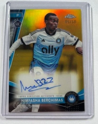 2024 Topps Chrome MLS Soccer #CA-NI Nimfasha Berchimas RC Auto Gold 5/50