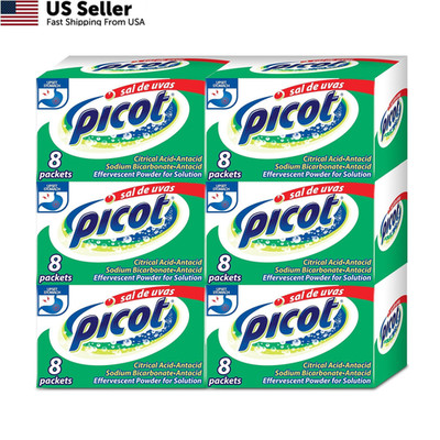 Sal de Uvas Picot, Effervescent Powder Solution, 8 Count (Pack of 6), White