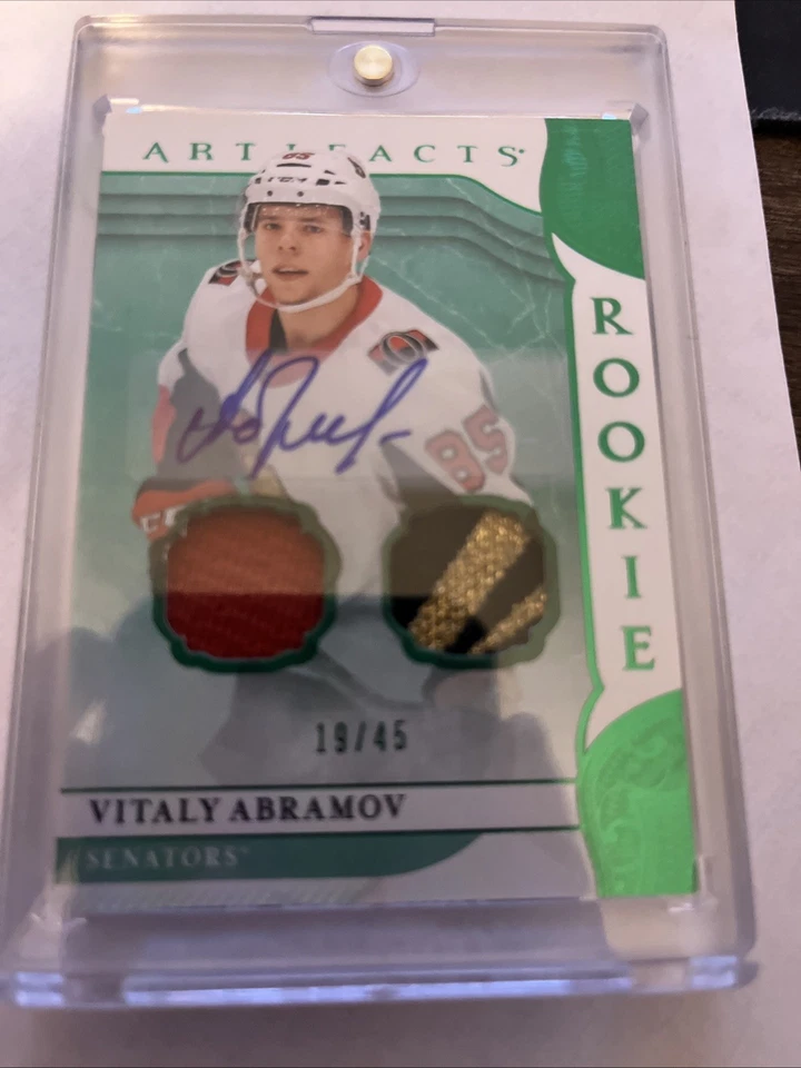 Vitaly Abramov 2019-20 Artifacts Rookie Dual Patch Auto /45 Senators  - Image 2 of 3