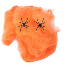 Orange 5pcs Spider Web Terrible Vivid Scalable Halloween Decorative Supplie SG