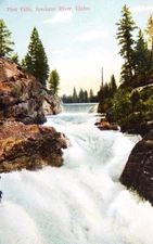 1909 POST FALLS SPOKANE RIVER IDAHO POSTCARD UNPOSTED VINTAGE GERMANY