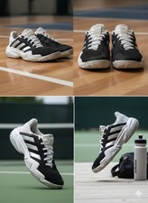 Size 6 - Adidas Barricade Black Silver Metallic W