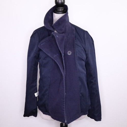 Gap Jacket Womens Small Blue Pea Coat Cotton Twill Double Breasted Unlined - Picture 21 of 24