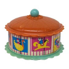 Vintage Plastic Spinning Top Bells  Carousel Childs Toy 