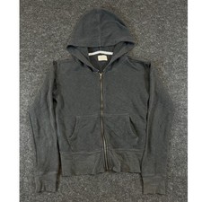 Aerie Full Zip Hoodie Faded Black French Terry Sweatshirt Women Small Athleisure