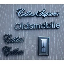 Vintage Oldsmobile Cutlass Supreme Emblem Badge Bundle - Oem Script Lot