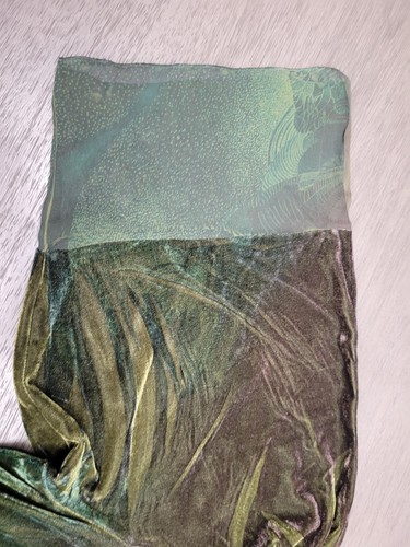 Blouse verte Y2K Roz & Ali avec broderie dorée et cravate string Renaissance taille L - Photo 4/24