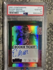 2021 Contenders Elijah Moore Autograph Red Zone Graded PSA 10 Gem NY Jets