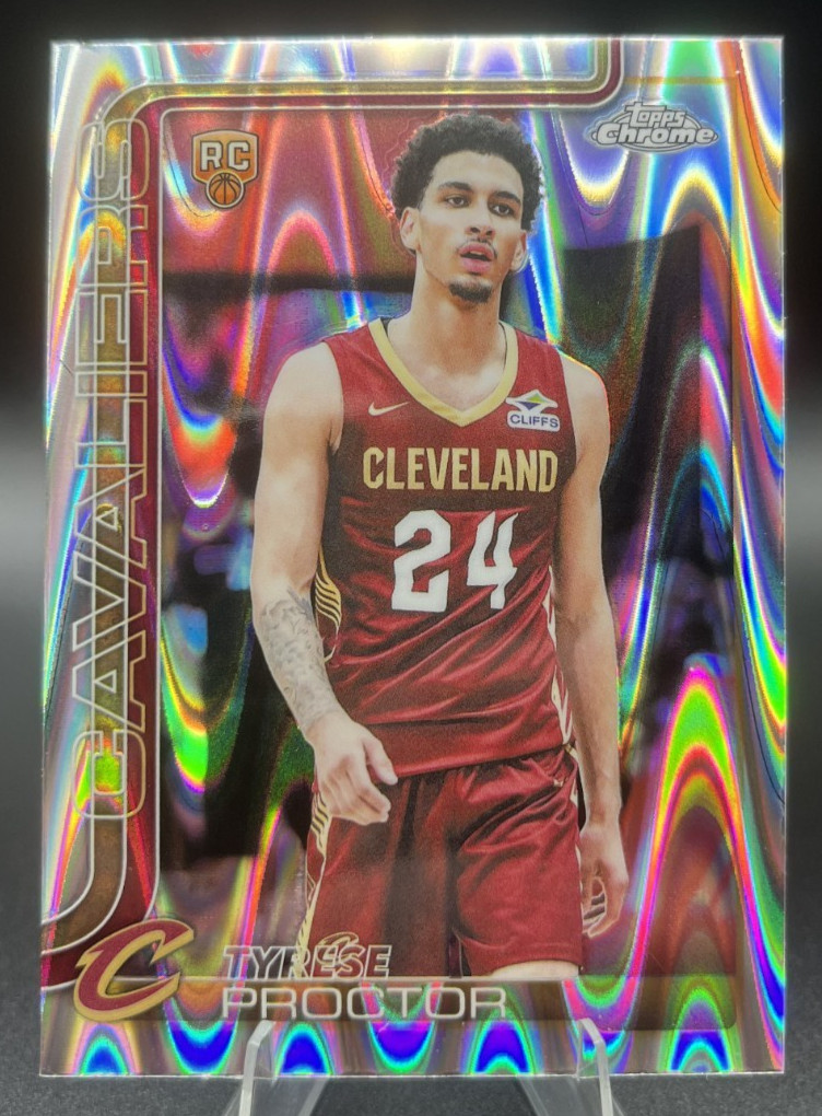 2025-26 Topps Chrome Basketball Tyrese Proctor RayWave Refractor RC #300 Cavs