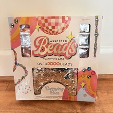 Assorted Bead Craft Jewelry Kit And Sequin Carrying Case Bag Craft New