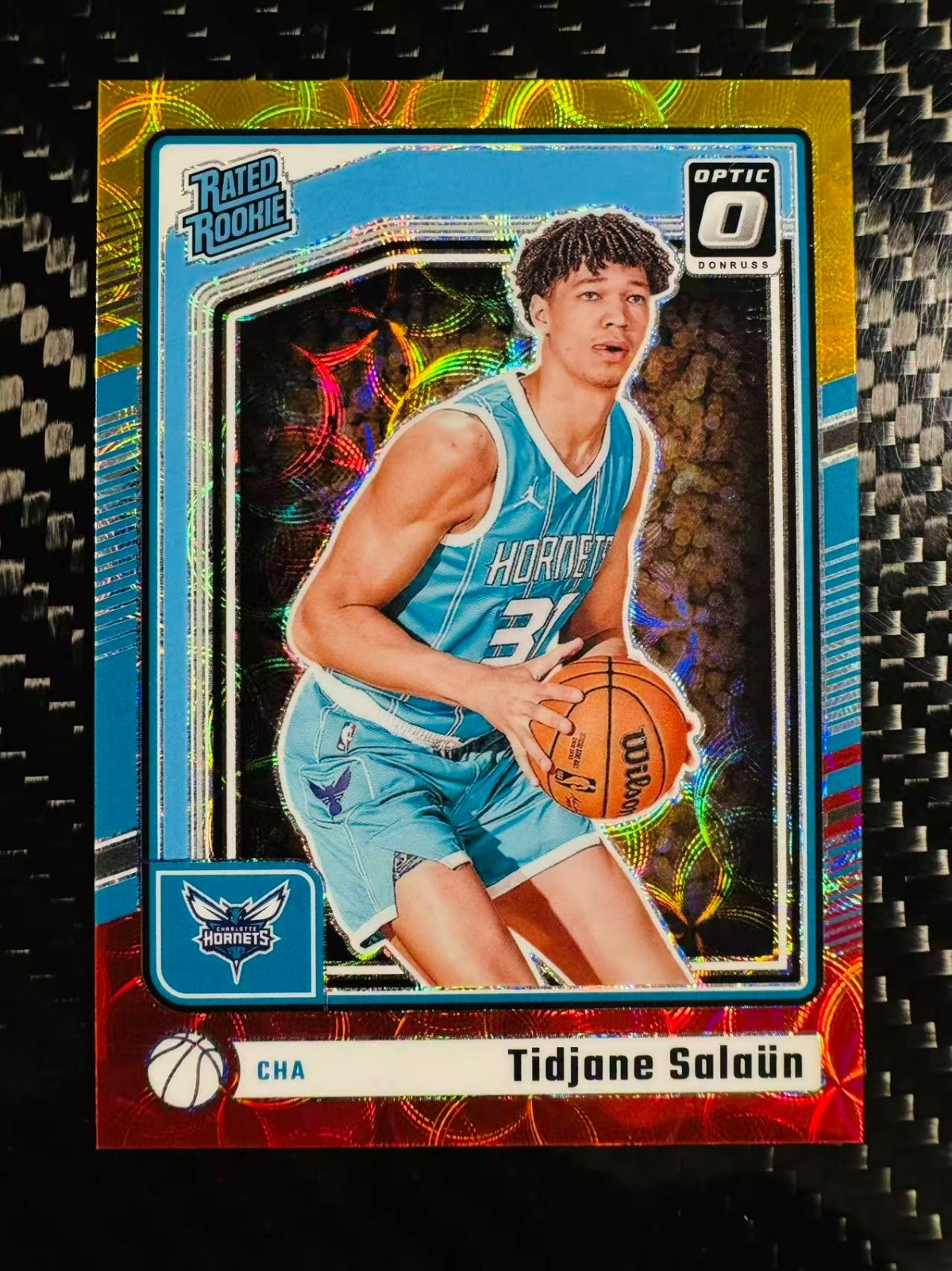 Tidjane Salaun 2024-25 Optic Rated Rookie Red & Gold International /99 RC #286