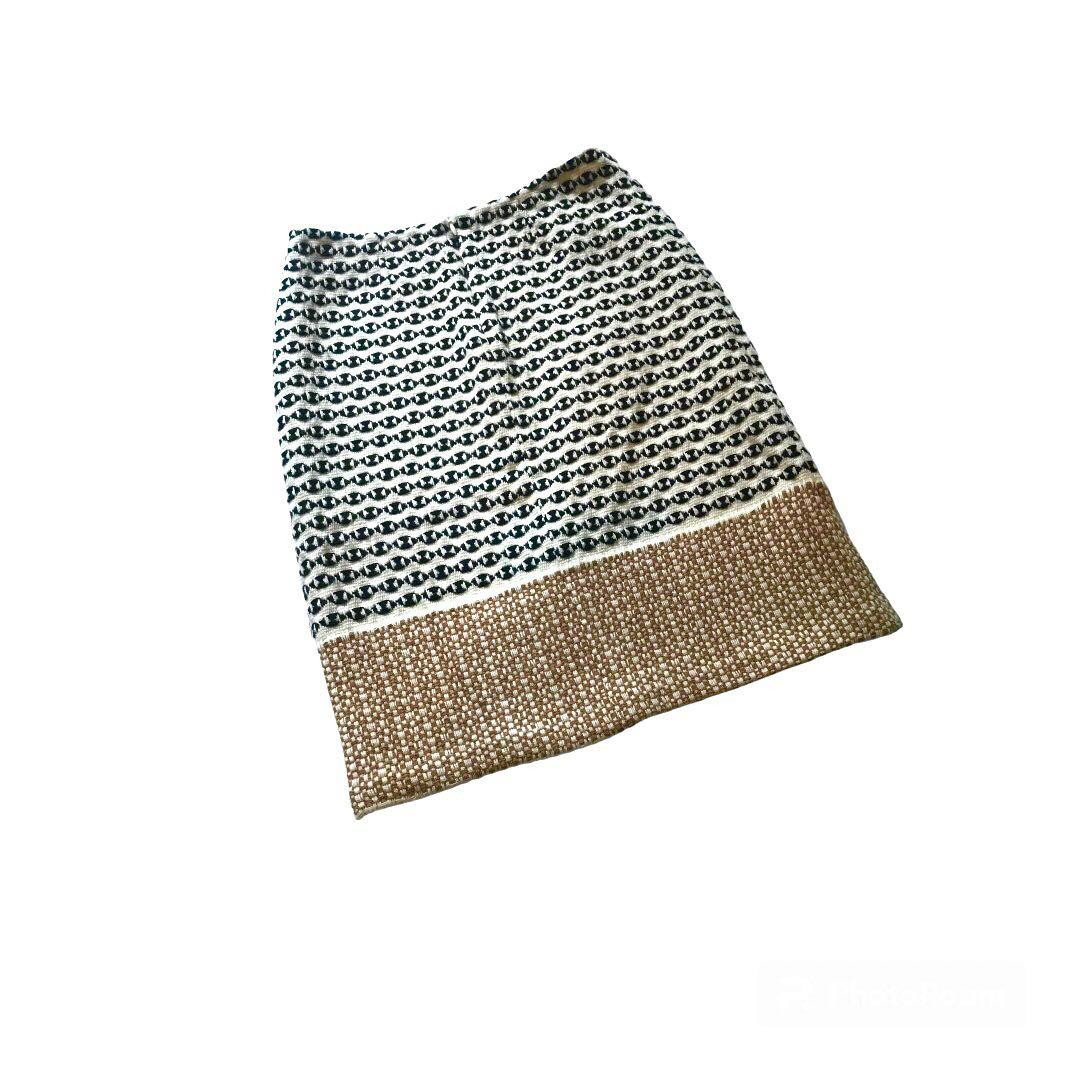 Missoni Women S Box shape Tight Wool Knit Skirt Black Beige